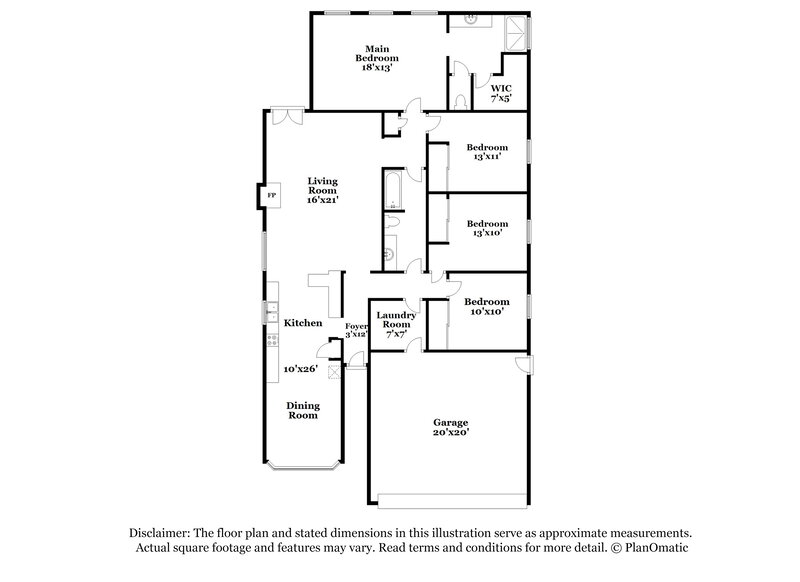 1,890/Mo, 740 Picasso Picture Ct North Las Vegas, NV 89081 Floor Plan View