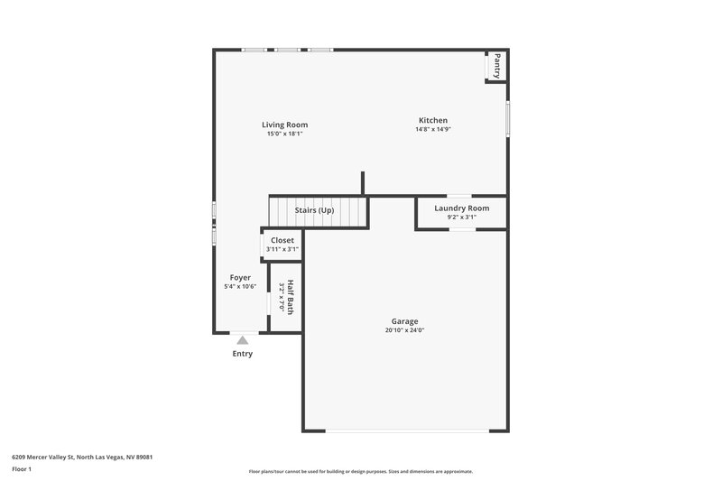 1,900/Mo, 6209 Mercer Valley St North Las Vegas, NV 89081 Floorplan View