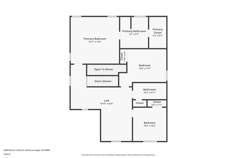 1,900/Mo, 6209 Mercer Valley St North Las Vegas, NV 89081 Floorplan View 2