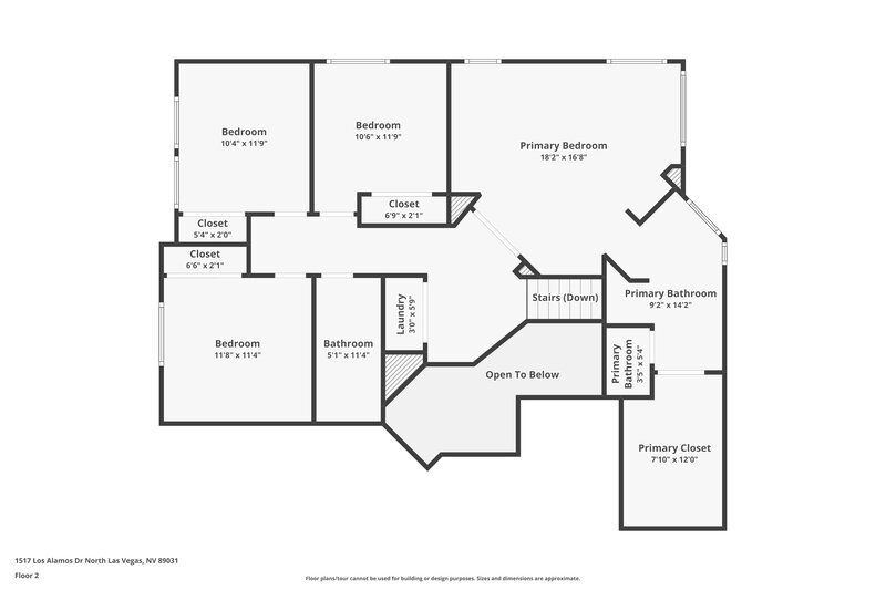 2,525/Mo, 1517 Los Alamos Dr North Las Vegas, NV 89031 Floor Plan View