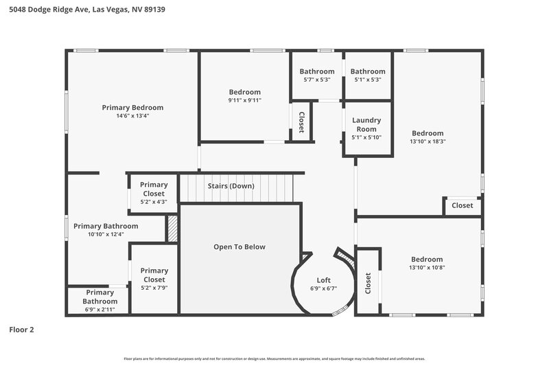 2,785/Mo, 5048 Dodge Ridge Ave Las Vegas, NV 89139 Floor Plan View 2