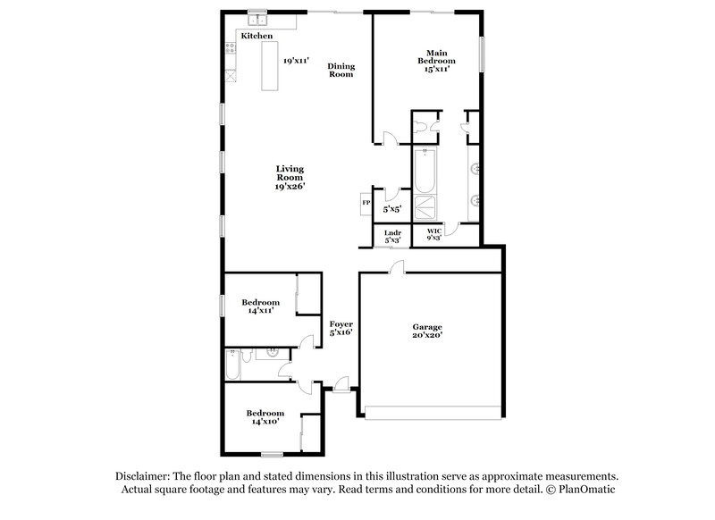 2,290/Mo, 9121 Fusion Dr Las Vegas, NV 89129 Floor Plan View