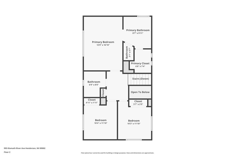 2,550/Mo, 995 Klamath River Ave Henderson, NV 89002 Floor Plan View 2
