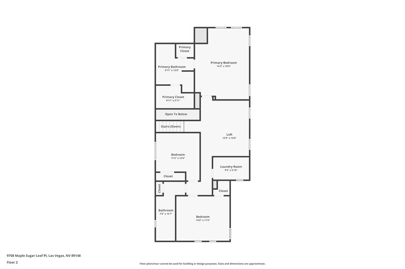 2,095/Mo, 9708 Maple Sugar Leaf Pl Las Vegas, NV 89148 Floor Plan View 2