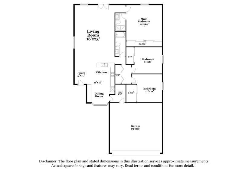 1,770/Mo, 1009 Cedar Pines St Henderson, NV 89011 Floor Plan View