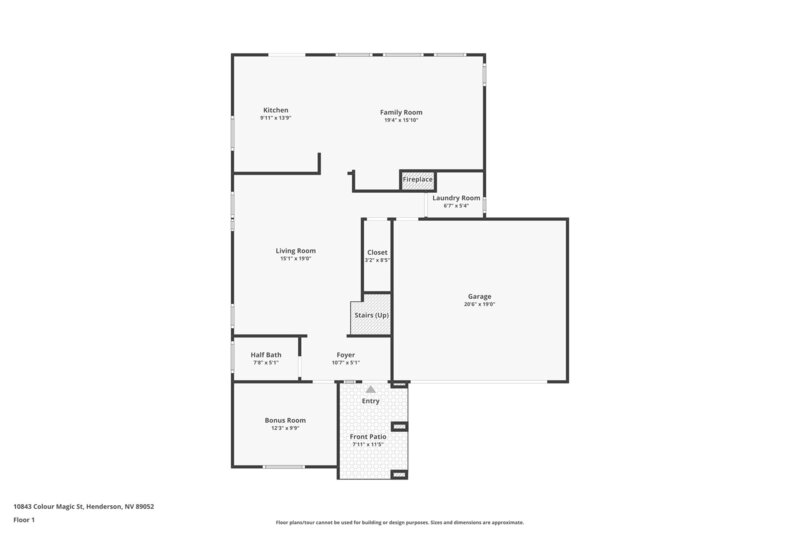2,220/Mo, 10843 Colour Magic St Henderson, NV 89052 Floorplan View