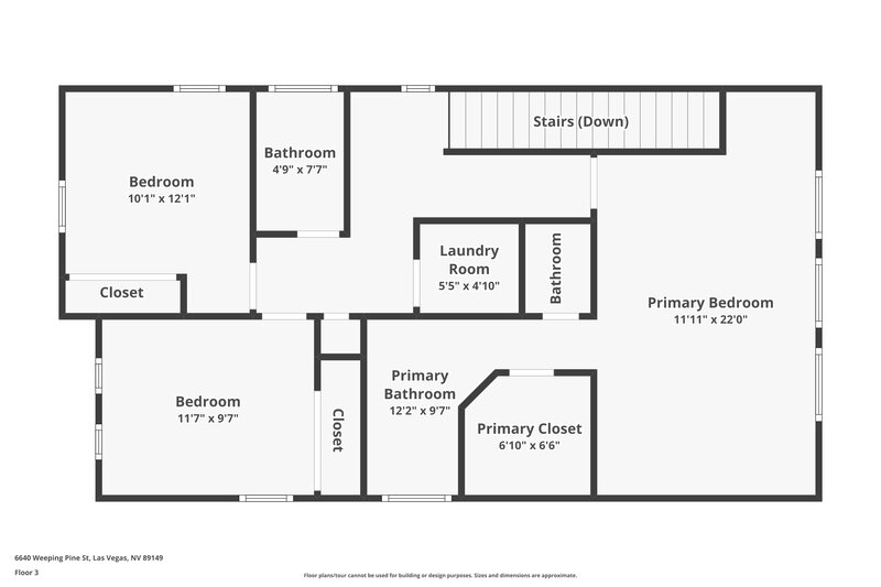 2,445/Mo, 6640 Weeping Pine St Las Vegas, NV 89149 Floor Plan View 3