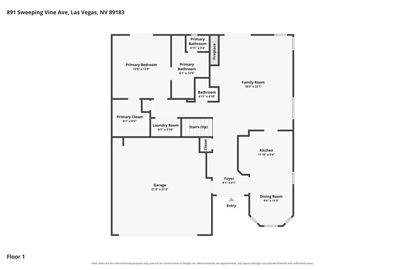 2,305/Mo, 891 Sweeping Vine Ave Las Vegas, NV 89183 Floor Plan View