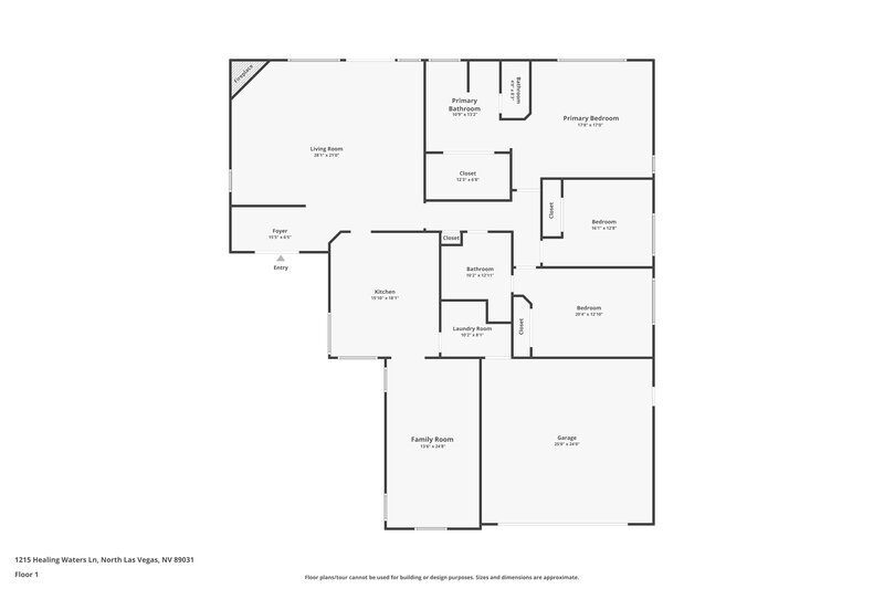 1,985/Mo, 1215 Healing Waters Ln North Las Vegas, NV 89031 Floor Plan View