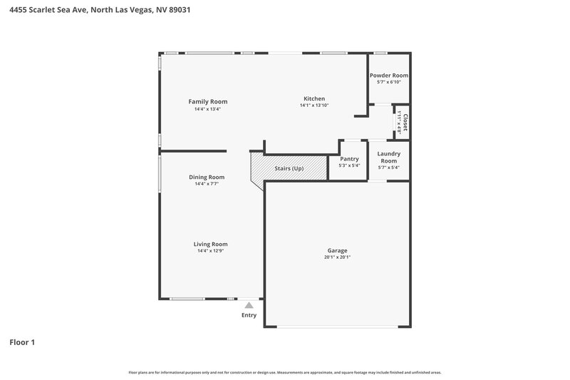 1,945/Mo, 4455 Scarlet Sea Ave North Las Vegas, NV 89031 Floor Plan View