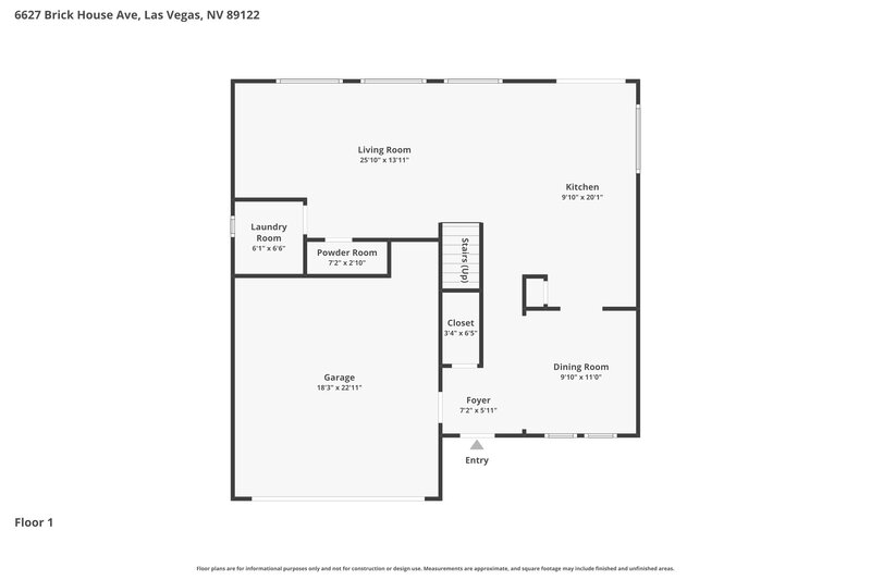 2,115/Mo, 6627 Brick House Ave Las Vegas, NV 89122 Floor Plan View