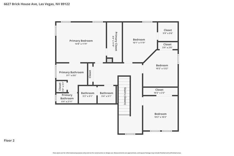 2,115/Mo, 6627 Brick House Ave Las Vegas, NV 89122 Floor Plan View 2