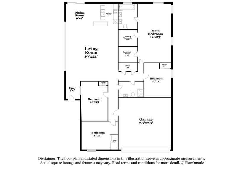 2,930/Mo, 621 Bright Lights Ave North Las Vegas, NV 89031 Floor Plan View