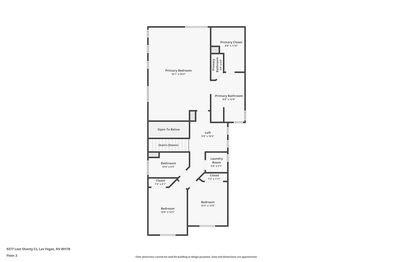 2,065/Mo, 9277 Lost Shanty Ct Las Vegas, NV 89178 Floor Plan View 2