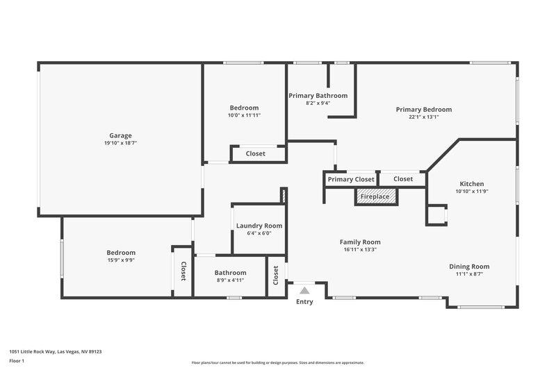 2,850/Mo, 1051 Little Rock Way Las Vegas, NV 89123 Floor Plan View
