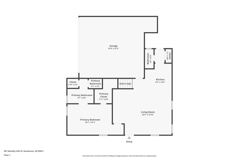 2,075/Mo, 967 Wembly Hills Pl Henderson, NV 89011 Floor Plan View