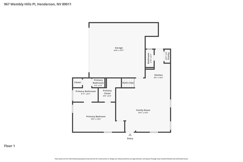 1,940/Mo, 967 Wembly Hills Pl Henderson, NV 89011 Floorplan View
