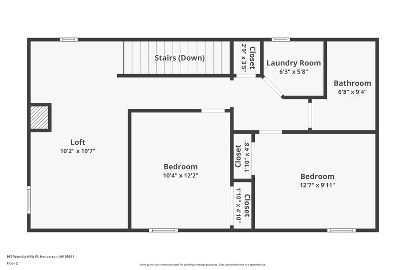 2,075/Mo, 967 Wembly Hills Pl Henderson, NV 89011 Floor Plan View 2