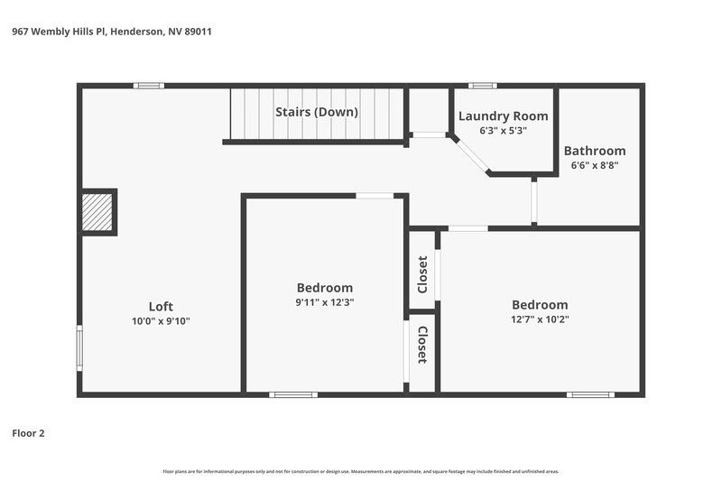 1,940/Mo, 967 Wembly Hills Pl Henderson, NV 89011 Floorplan View 2