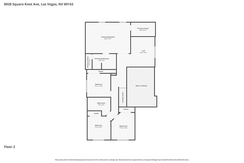 2,385/Mo, 8928 Square Knot Ave Las Vegas, NV 89143 Floor Plan View 2