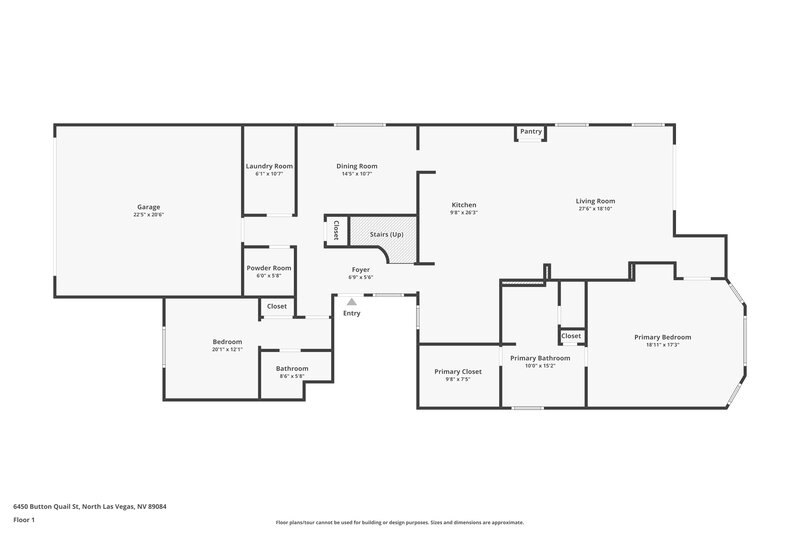 2,655/Mo, 6450 Button Quail St North Las Vegas, NV 89084 Floor Plan View