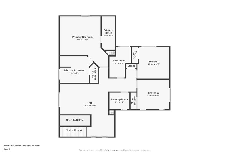 2,135/Mo, 11548 Kindsland St Las Vegas, NV 89183 Floorplan View 2
