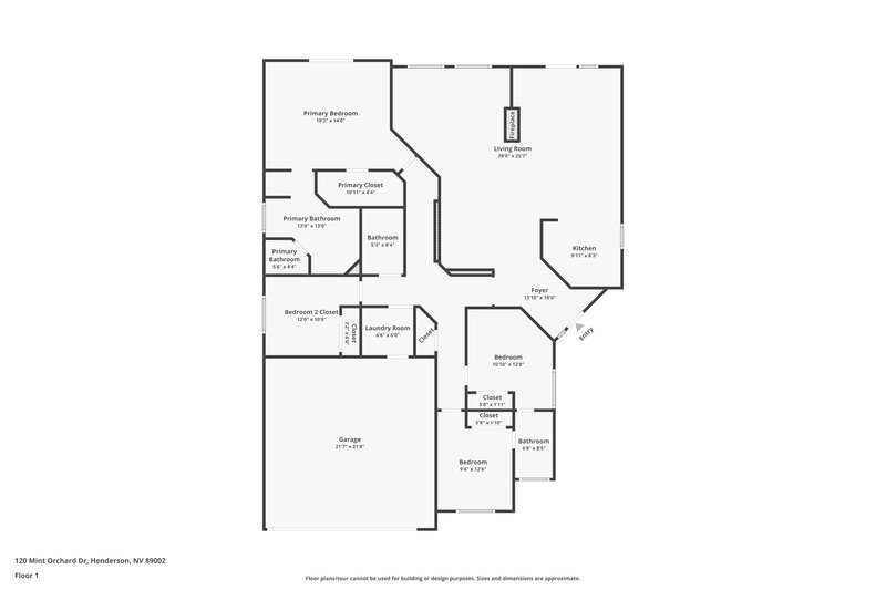 2,485/Mo, 120 Mint Orchard Dr Henderson, NV 89002 Floor Plan View