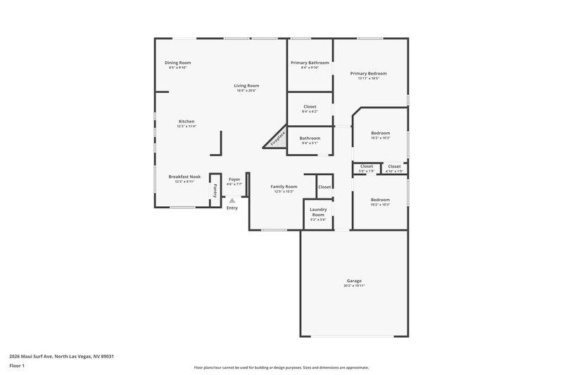 2,335/Mo, 2026 Maui Surf Ave North Las Vegas, NV 89031 Floor Plan View
