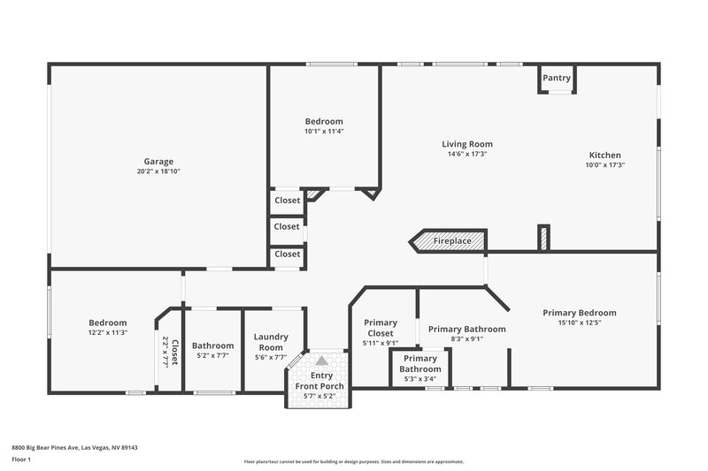 1,775/Mo, 8800 Big Bear Pines Avenue Las Vegas, NV 89143 Floor Plan View