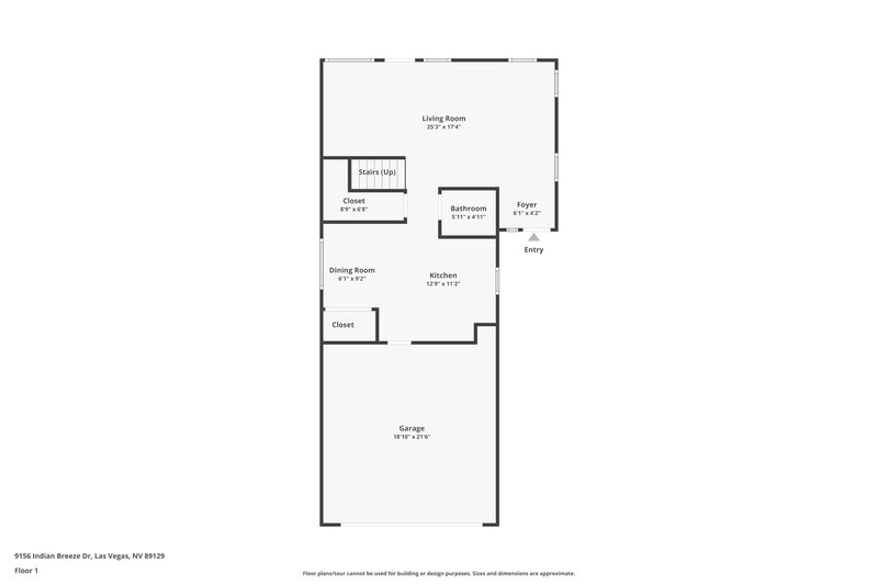 2,215/Mo, 9156 Indian Breeze Dr Las Vegas, NV 89129 Floorplan View