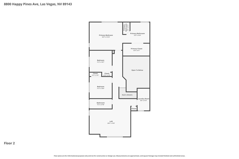2,470/Mo, 8800 Happy Pines Ave Las Vegas, NV 89143 Floor Plan View 2