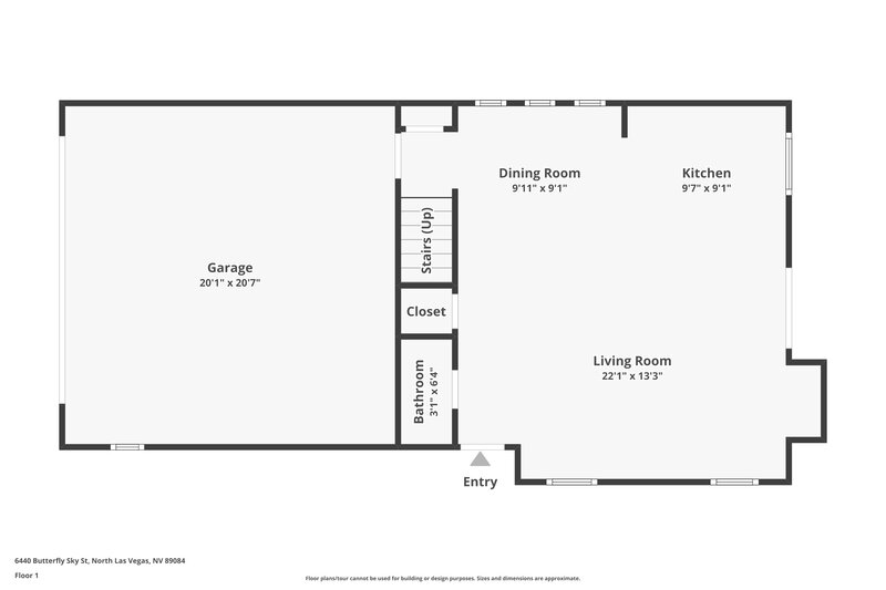 1,995/Mo, 6440 Butterfly Sky St North Las Vegas, NV 89084 Floor Plan View