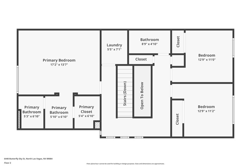 1,995/Mo, 6440 Butterfly Sky St North Las Vegas, NV 89084 Floor Plan View 2