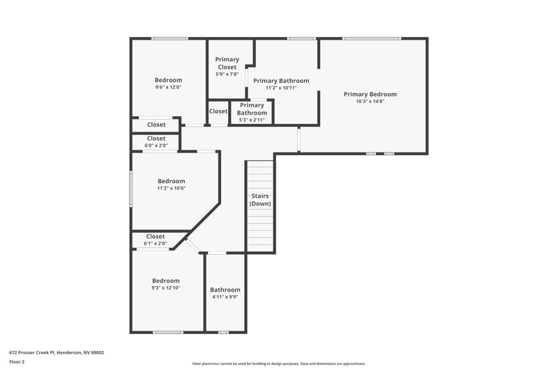 2,505/Mo, 672 Prosser Creek Pl Henderson, NV 89002 Floorplan View 2