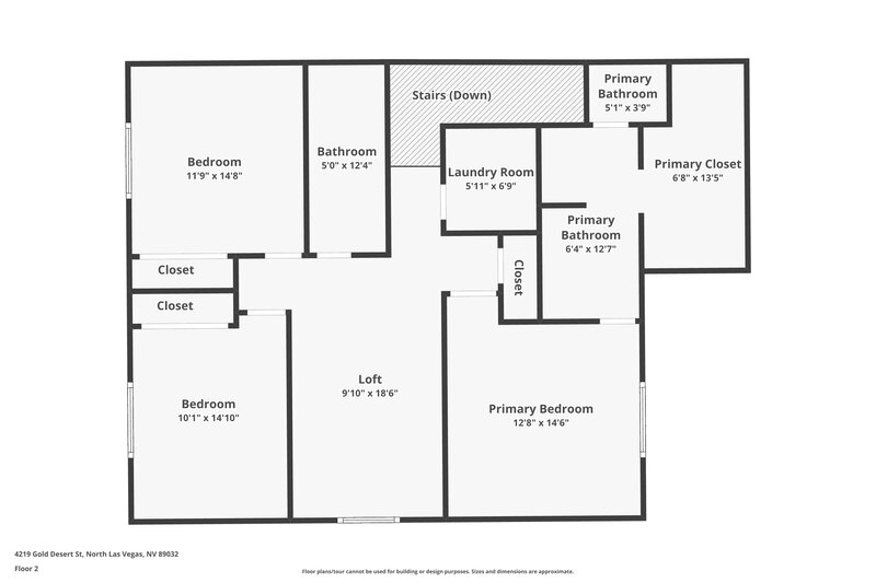 1,895/Mo, 4219 Gold Desert St North Las Vegas, NV 89032 Floor Plan View 2