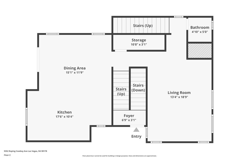 2,180/Mo, 9352 Roping Cowboy Ave Las Vegas, NV 89178 Floor Plan View 2