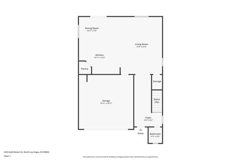 2,820/Mo, 4223 Gold Desert St North Las Vegas, NV 89032 Floor Plan View