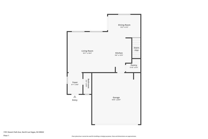 1,880/Mo, 1701 Desert Path Ave North Las Vegas, NV 89032 Floor Plan View