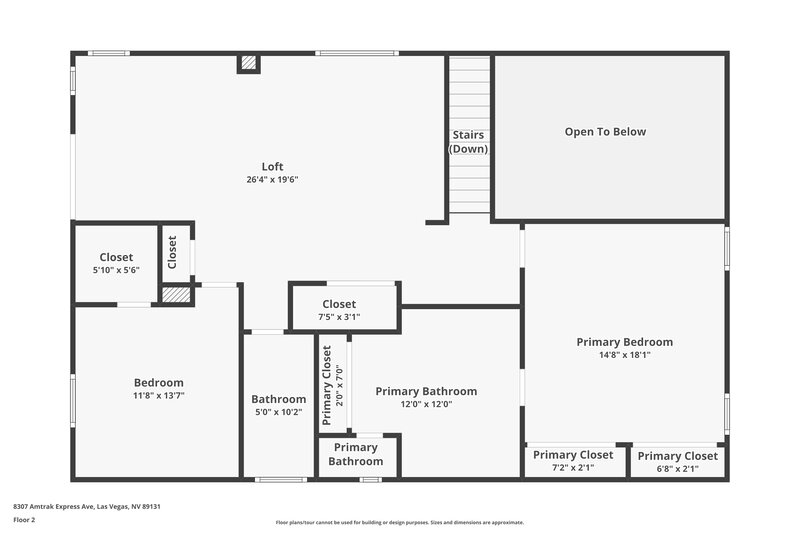 2,315/Mo, 8307 Amtrak Express Ave Las Vegas, NV 89131 Floor Plan View 2