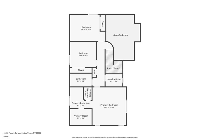 2,025/Mo, 10638 Pueblo Springs St Las Vegas, NV 89183 Floor Plan View 2