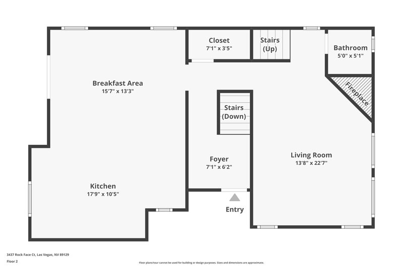 3,060/Mo, 3437 Rock Face Ct Las Vegas, NV 89129 Floor Plan View 2