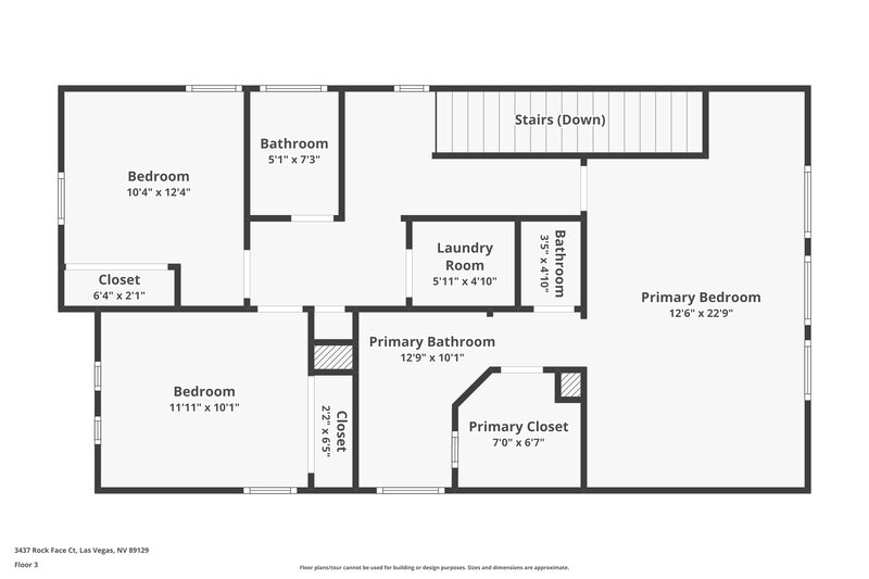 3,060/Mo, 3437 Rock Face Ct Las Vegas, NV 89129 Floor Plan View 3