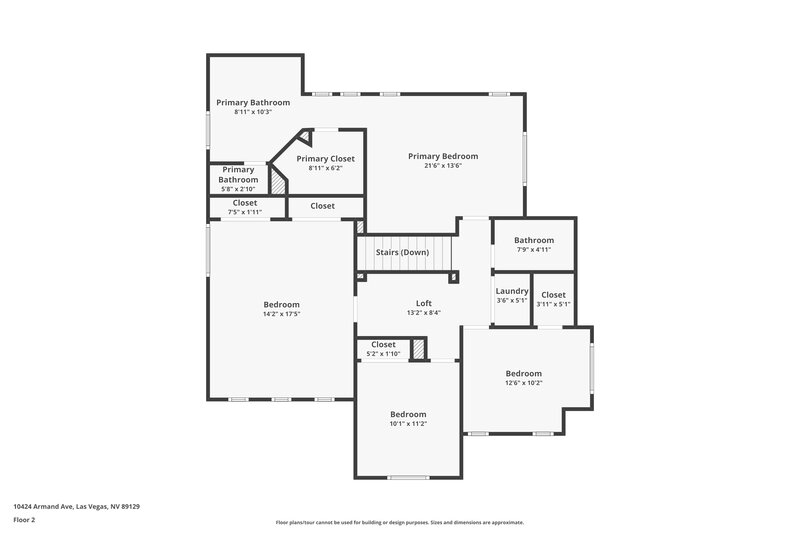 2,200/Mo, 10424 Armand Ave Las Vegas, NV 89129 Floor Plan View 2