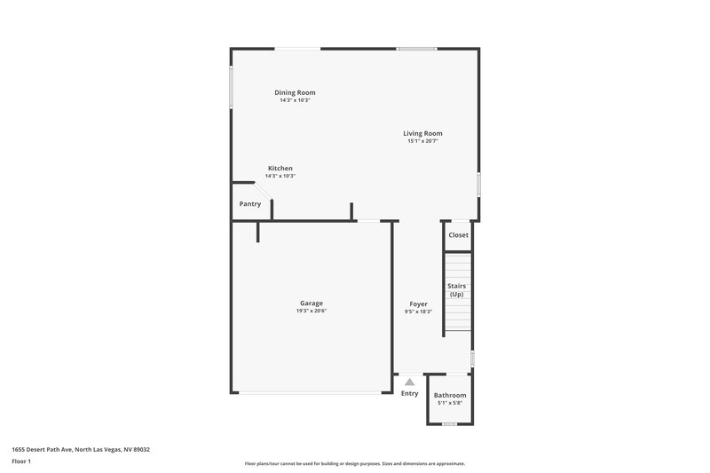 2,065/Mo, 1655 Desert Path Ave North Las Vegas, NV 89032 Floor Plan View