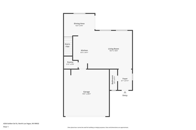 1,950/Mo, 4236 Golden Sol St North Las Vegas, NV 89032 Floor Plan View