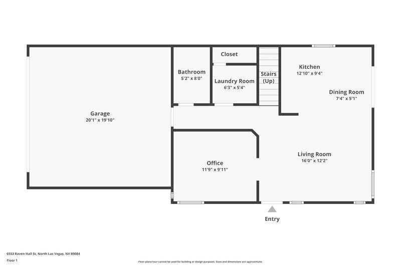 1,905/Mo, 6553 Raven Hall St North Las Vegas, NV 89084 Floor Plan View