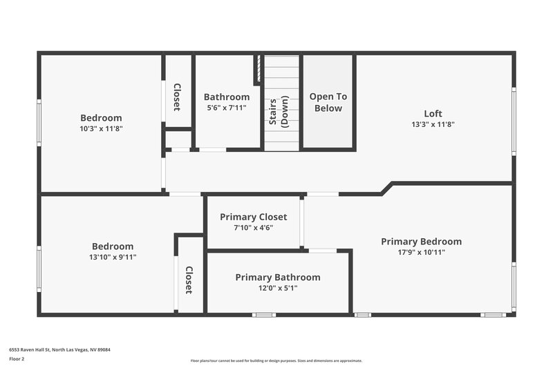 1,905/Mo, 6553 Raven Hall St North Las Vegas, NV 89084 Floor Plan View 2