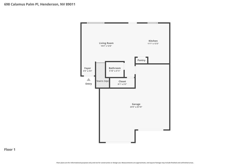 2,095/Mo, 698 Calamus Palm Pl Henderson, NV 89011 Floor Plan View