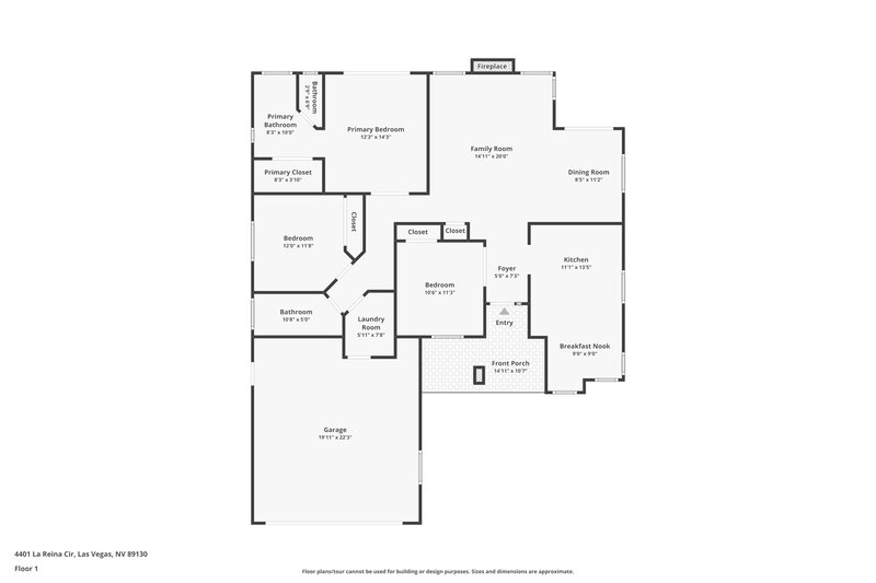 1,935/Mo, 4401 La Reina Cir Las Vegas, NV 89130 Floor Plan View