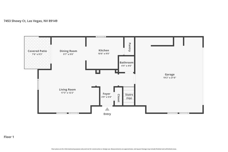 2,020/Mo, 7453 Showy Ct Las Vegas, NV 89149 Floor Plan View